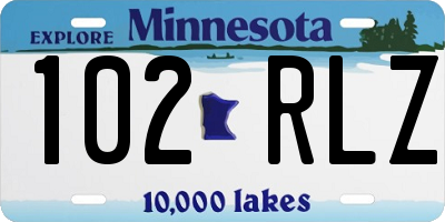 MN license plate 102RLZ