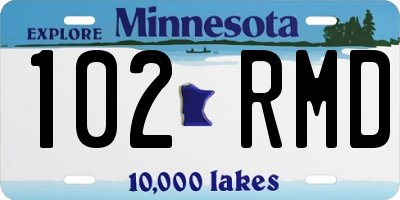 MN license plate 102RMD