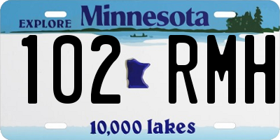 MN license plate 102RMH