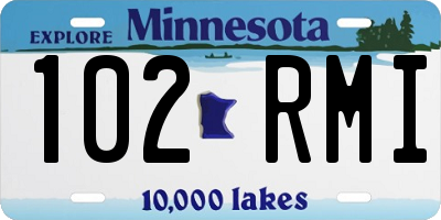 MN license plate 102RMI