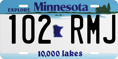 MN license plate 102RMJ