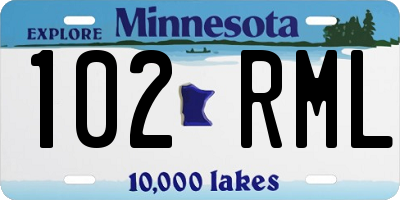 MN license plate 102RML