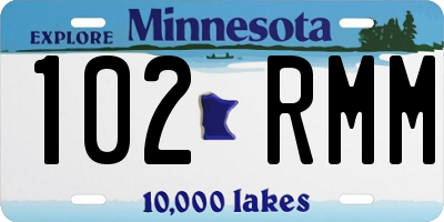 MN license plate 102RMM