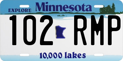 MN license plate 102RMP