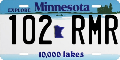 MN license plate 102RMR
