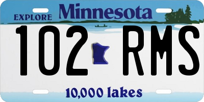 MN license plate 102RMS