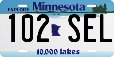 MN license plate 102SEL