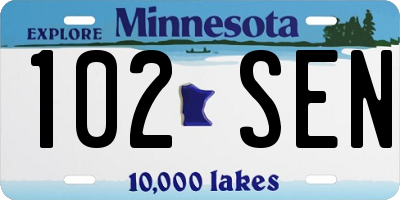 MN license plate 102SEN