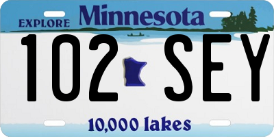 MN license plate 102SEY