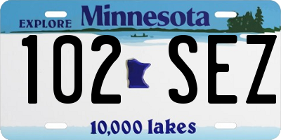 MN license plate 102SEZ