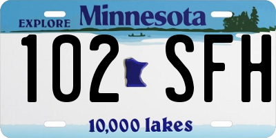 MN license plate 102SFH