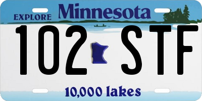 MN license plate 102STF