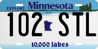 MN license plate 102STL