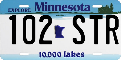 MN license plate 102STR