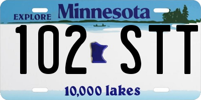 MN license plate 102STT