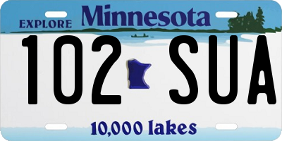 MN license plate 102SUA