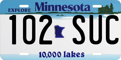 MN license plate 102SUC