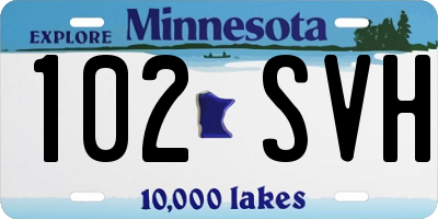MN license plate 102SVH