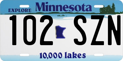 MN license plate 102SZN