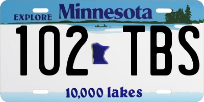 MN license plate 102TBS