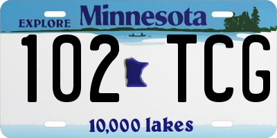 MN license plate 102TCG
