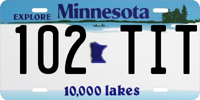 MN license plate 102TIT