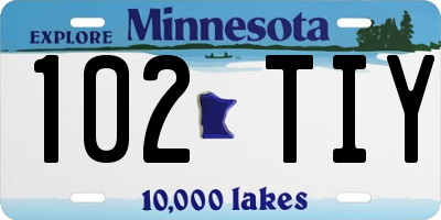 MN license plate 102TIY