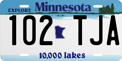 MN license plate 102TJA