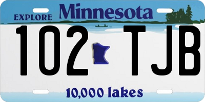MN license plate 102TJB