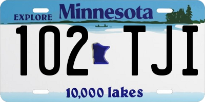 MN license plate 102TJI