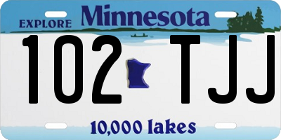 MN license plate 102TJJ