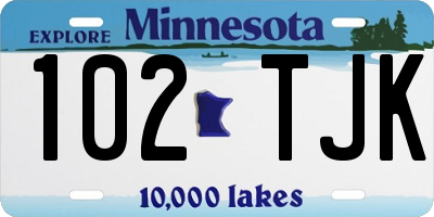 MN license plate 102TJK