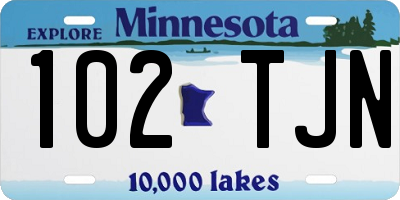 MN license plate 102TJN