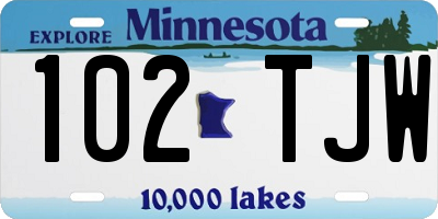 MN license plate 102TJW