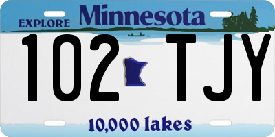 MN license plate 102TJY