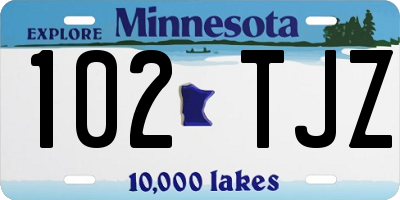 MN license plate 102TJZ
