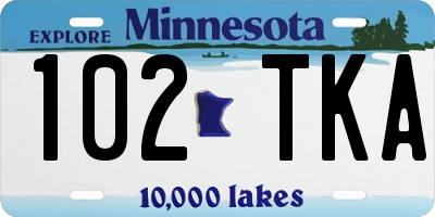 MN license plate 102TKA
