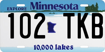 MN license plate 102TKB