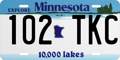MN license plate 102TKC