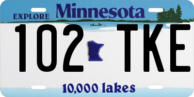 MN license plate 102TKE