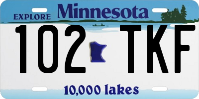 MN license plate 102TKF