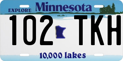 MN license plate 102TKH