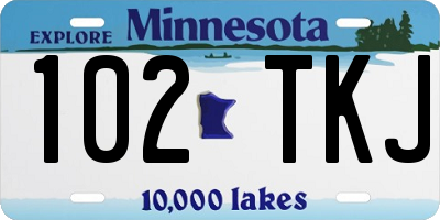 MN license plate 102TKJ