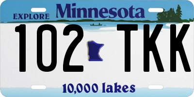 MN license plate 102TKK