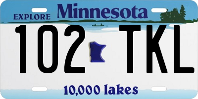 MN license plate 102TKL