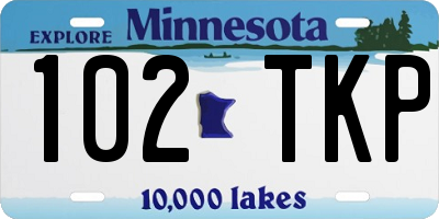 MN license plate 102TKP