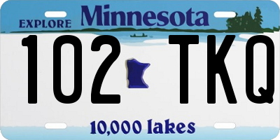 MN license plate 102TKQ