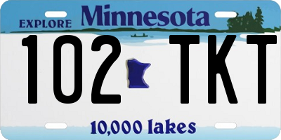 MN license plate 102TKT