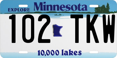 MN license plate 102TKW