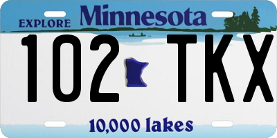 MN license plate 102TKX